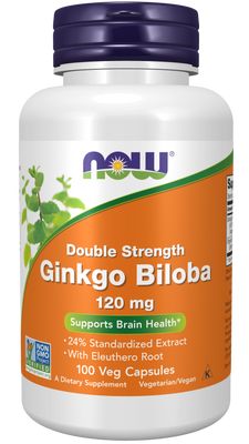 Ginkgo Biloba, Double Strength 120 mg Veg Capsules
