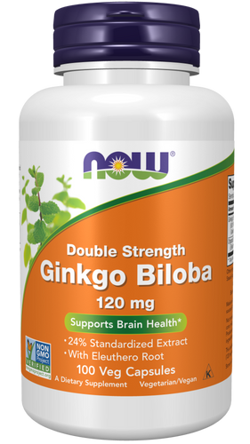 Ginkgo Biloba, Double Strength 120 mg Veg Capsules