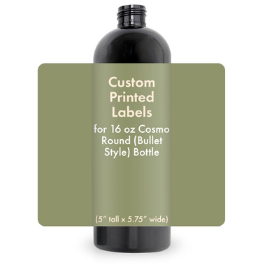 Custom Labels for 16oz. Cosmo Round (Bullet Style) Bottles