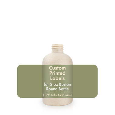 Custom Labels for 2oz. Boston Round Bottles - (1.75" Tall x 4.25" Wide)