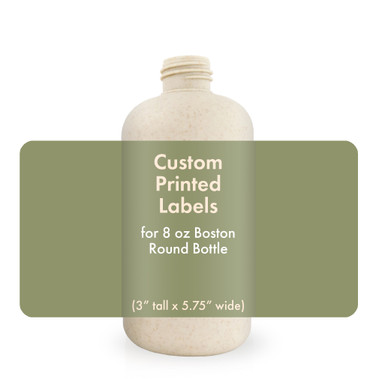 Custom Labels for 8oz. Boston Round Bottles - (3" Tall x 5.75" Wide)