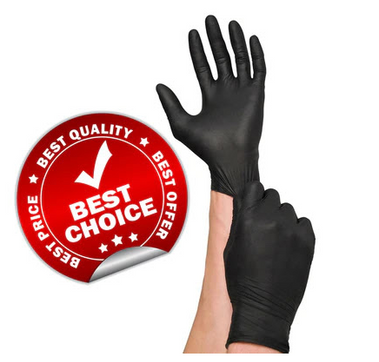 Disposable Black Vinyl / Nitrile Gloves