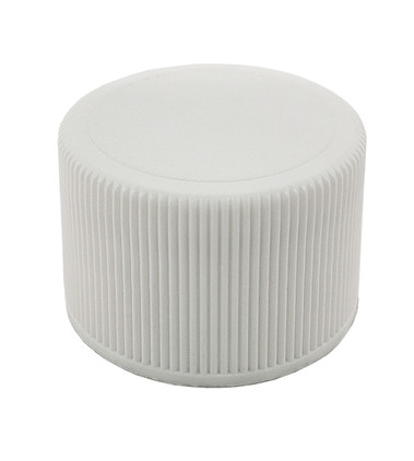 Clearance - Ribbed White Bottle Caps with Induction Seal Liner 24/410