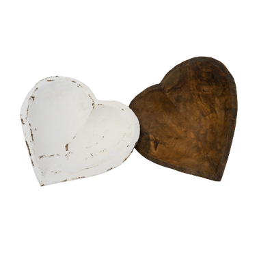 Large Heart Shaped Wooden Dough Bowl