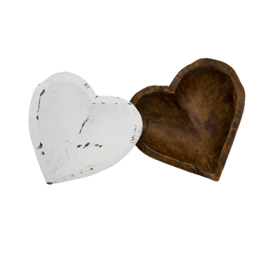 Small Heart Shaped Wooden Dough Bowl