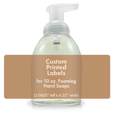 Custom Labels for 10 oz. Foaming Hand Soaps - (2.0625" Tall x 6.25" Wide)
