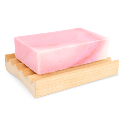 Rectangular Wooden Soap Dish with Soap