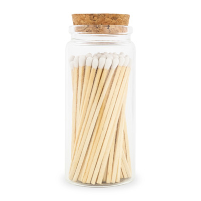 4" Safety Matches in Glass Jar 80 ct.