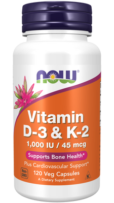 Vitamin D-3 & K-2 120 Veg Capsules