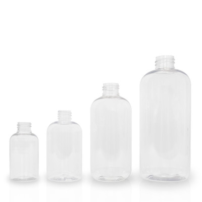 Plastic Clear Boston Round Bottles