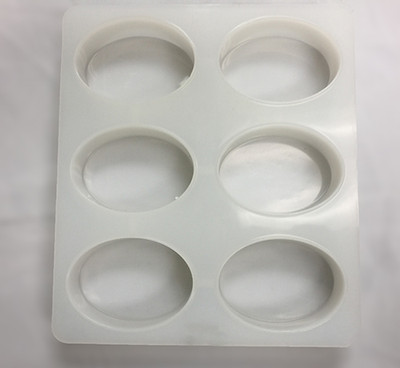 Silicone 6 Bar Oval soap mold overview