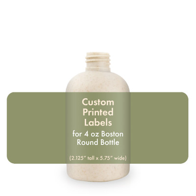 Custom Labels for 4oz. Boston Round Bottles - (2.125" Tall x 5.75" Wide)