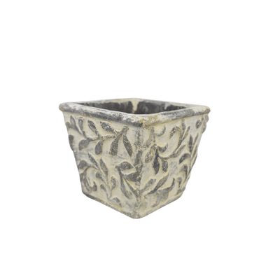 Embossed Square Clay Pot